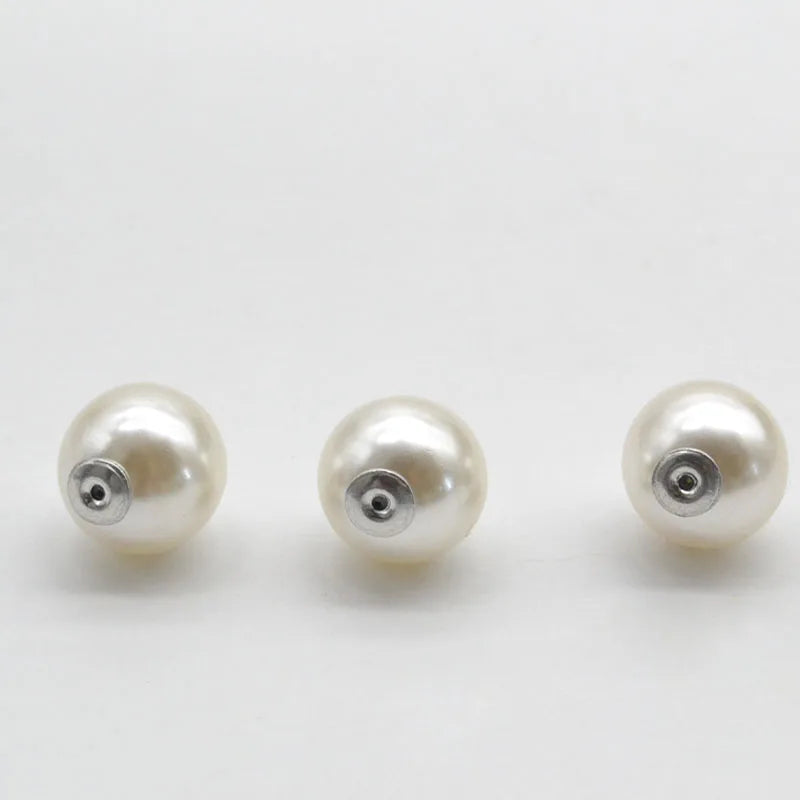 20PCS Round Shape Pearl Earring Backs 8-14mm - Jewelry Making Accessories
