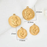 20PCs Elizabeth Charms Pendant for DIY Necklace Copper Plated