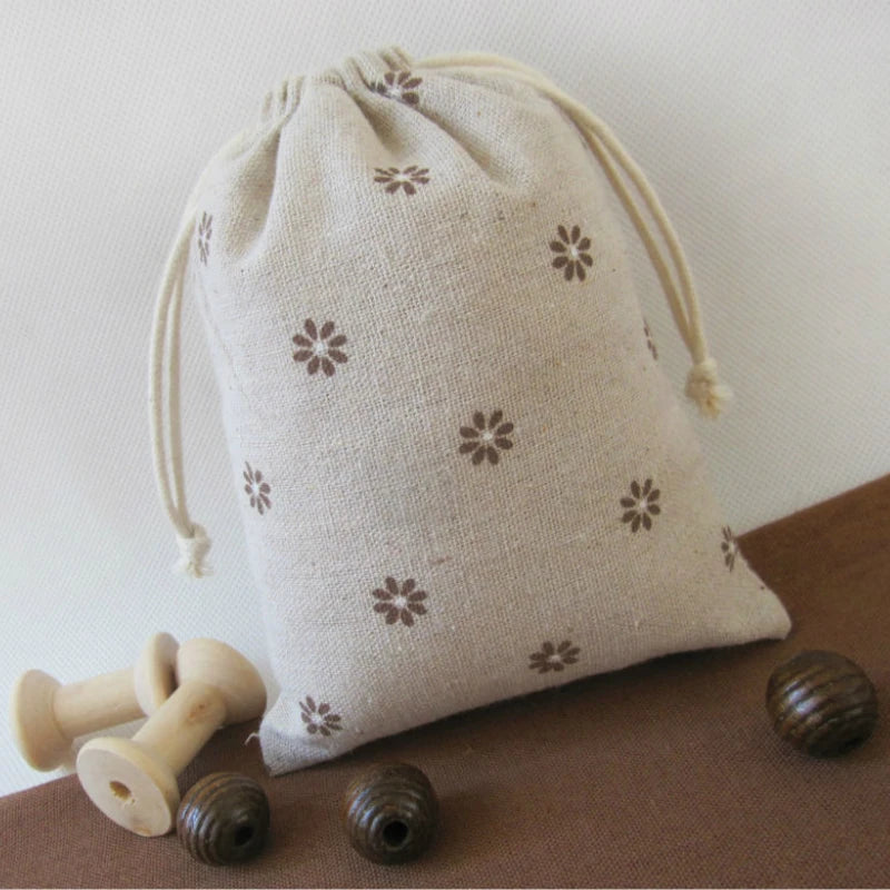 20PCS Linen Drawstring Bag Jewelry Makeup Pouch Wedding Party Gift Packaging