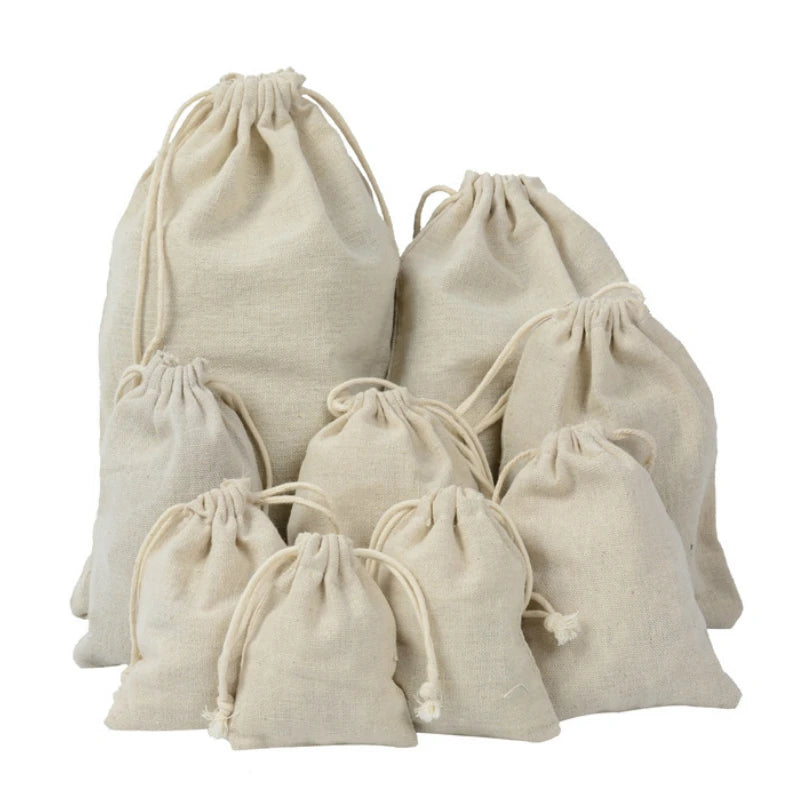 20PCS Linen Pouch Jewelry Packaging Bag Makeup Wedding Candy Gift Bags