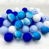 20PCS 15MM Round Spring Silicone Beads Mix Loose Bead For DIY Jewelry Keychain