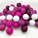 20PCS 15MM Round Spring Silicone Beads Mix Loose Bead For DIY Jewelry Keychain