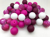 20PCS 15MM Round Spring Silicone Beads Mix Loose Bead For DIY Jewelry Keychain