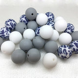 20PCS 15MM Round Spring Silicone Beads Mix Loose Bead For DIY Jewelry Keychain