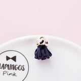 20PCS/ Lot Fabric Flower Tassel Charms 18 23*17mm Leather Pendant