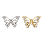 20PCS/Lot Golden Crystal Alloy Butterfly Dangle Charms Pendant 29*21mm