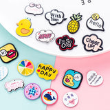 20PCS Duck Heart Acrylic Charms Keychain DIY Jewelry Making