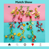 20PCS Duck Heart Acrylic Charms Keychain DIY Jewelry Making