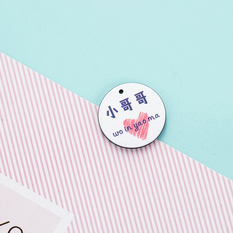 20PCS Duck Heart Acrylic Charms Keychain DIY Jewelry Making