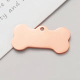 20PCS Pet ID Tag Dog Bone Charms Stainless Steel DIY Name Pendant