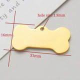 20PCS Pet ID Tag Dog Bone Charms Stainless Steel DIY Name Pendant