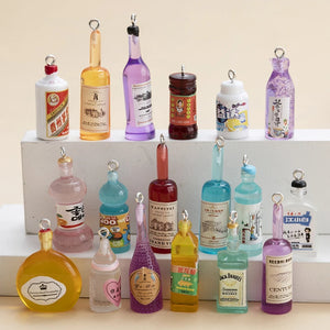 20PCS Resin Wine Bottle Charms Pendant For DIY Jewelry