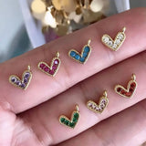 20PCS Mini Heart Star Charms CZ Crystal Pendant for Jewelry Making
