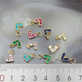 20PCS Mini Heart Star Charms CZ Crystal Pendant for Jewelry Making