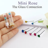 20PCS Mini Metal Rose Glass Bottle Charm DIY Jewelry Finding