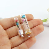20PCS Mini Metal Rose Glass Bottle Charm DIY Jewelry Finding