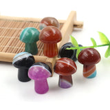 20PCS Mini Mushroom Charming Gemstones Figurine Stripe Stones Crafts