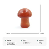 20PCS Mini Mushroom Charming Gemstones Figurine Stripe Stones Crafts