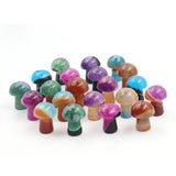 20PCS Mini Mushroom Charming Gemstones Figurine Stripe Stones Crafts