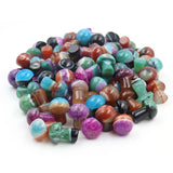 20PCS Mini Mushroom Charming Gemstones Figurine Stripe Stones Crafts