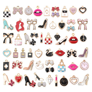 20PCS Mixed Shoe Mouth Earrings Dangles Enamel Charms For Jewelry Making