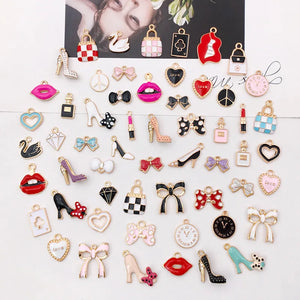 20PCS Mixed Shoe Mouth Earrings Dangles Enamel Charms For Jewelry Making