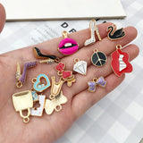 20PCS Mixed Shoe Mouth Earrings Dangles Enamel Charms For Jewelry Making