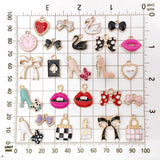 20PCS Mixed Shoe Mouth Earrings Dangles Enamel Charms For Jewelry Making