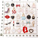 20PCS Mixed Shoe Mouth Earrings Dangles Enamel Charms For Jewelry Making