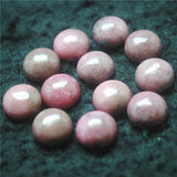 20PCS Rhodonite Stone Cabochons 10MM Round Shape Beads DIY Jewelry Findings