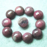 20PCS Rhodonite Stone Cabochons 10MM Round Shape Beads DIY Jewelry Findings