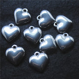 20PCS 316 Stainless Steel Heart Shape Pendants 16MM DIY Jewelry Accessories
