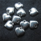 20PCS 316 Stainless Steel Heart Shape Pendants 16MM DIY Jewelry Accessories