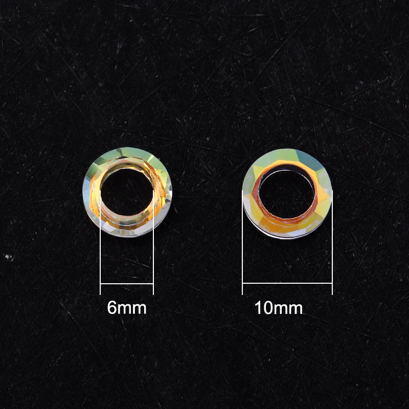 20PCS Glass Crystal Heart Beads Rainbow Charms