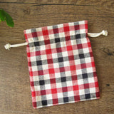 20PCS Plaids Linen Drawstring Bag Cosmetic Makeup Pouch Jewelry Sachet