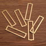 20PCS Raw Brass Long 14mm Flat Bar Blank Rectangle Charms Pendant Metal Stamping