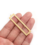 20PCS Raw Brass Long 14mm Flat Bar Blank Rectangle Charms Pendant Metal Stamping