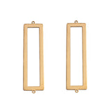 20PCS Raw Brass Long 14mm Flat Bar Blank Rectangle Charms Pendant Metal Stamping