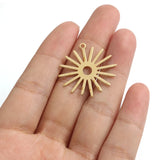 20PCS Raw Brass Sun Flower Charms Bohemian Earrings Pendants Supplies