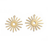 20PCS Raw Brass Sun Flower Charms Bohemian Earrings Pendants Supplies