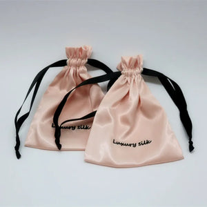 20PCS Satin Gift Bag Drawstring Pouch Logo Print