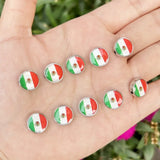 20PCS Silver Mexican Flag Charm for DIY Bracelet Making