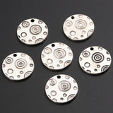 20PCS Silver Alloy Round Charms Pendant Jewelry Findings