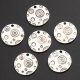 20PCS Silver Alloy Round Charms Pendant Jewelry Findings