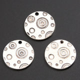 20PCS Silver Alloy Round Charms Pendant Jewelry Findings