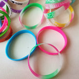 20PCS Sports Printed Luminous Silicone Bracelets for Kids