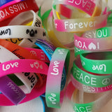20PCS Sports Printed Luminous Silicone Bracelets for Kids