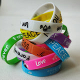 20PCS Sports Printed Luminous Silicone Bracelets for Kids