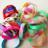 20PCS Sports Printed Luminous Silicone Bracelets for Kids