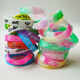 20PCS Sports Printed Luminous Silicone Bracelets for Kids